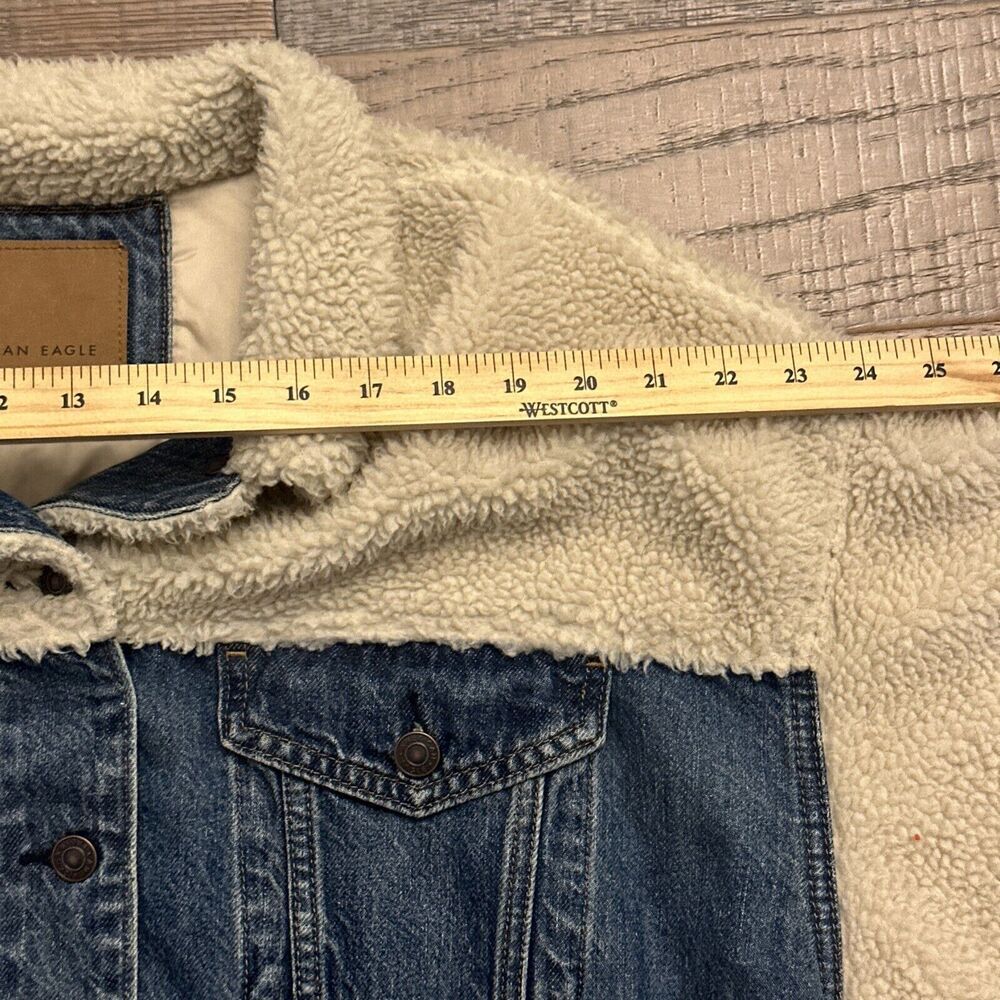 American Eagle Outfitters Blue and Cream Jean Jacket - Picture 4 of 9